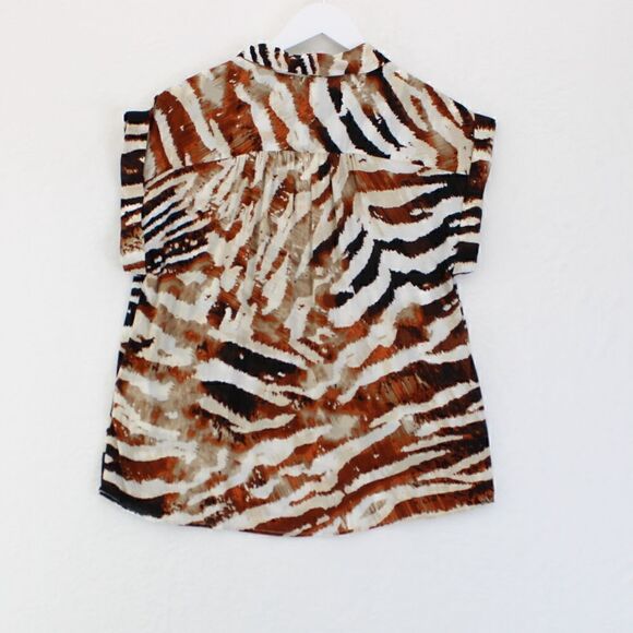 Calvin Klein Womens Animal Print Sleeveles BlackTerra Multi S - Picture 3 of 3
